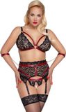 Cottelli Bondage BH Bondage Jarretel Set - Zwart