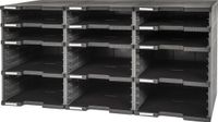 Exacompta MODULODOC 12 open vakken (6 normale + 6 jumbo) ECOBLACK - Donkergrijs