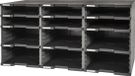Exacompta MODULODOC 12 open vakken (6 normale + 6 jumbo) ECOBLACK - Donkergrijs