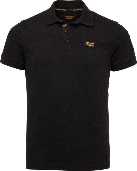 PME Legend Polo Zwart - Modern-fit - Heren Poloshirt Maat XL