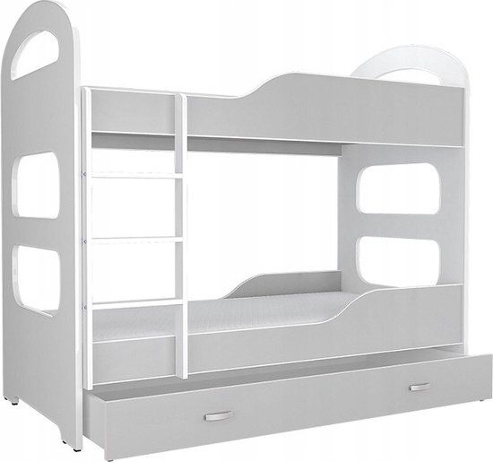 Viking Choice Kinder Stapelbed Wit - 160 x 80 cm - Met Lade en Uitvalbeveiliging