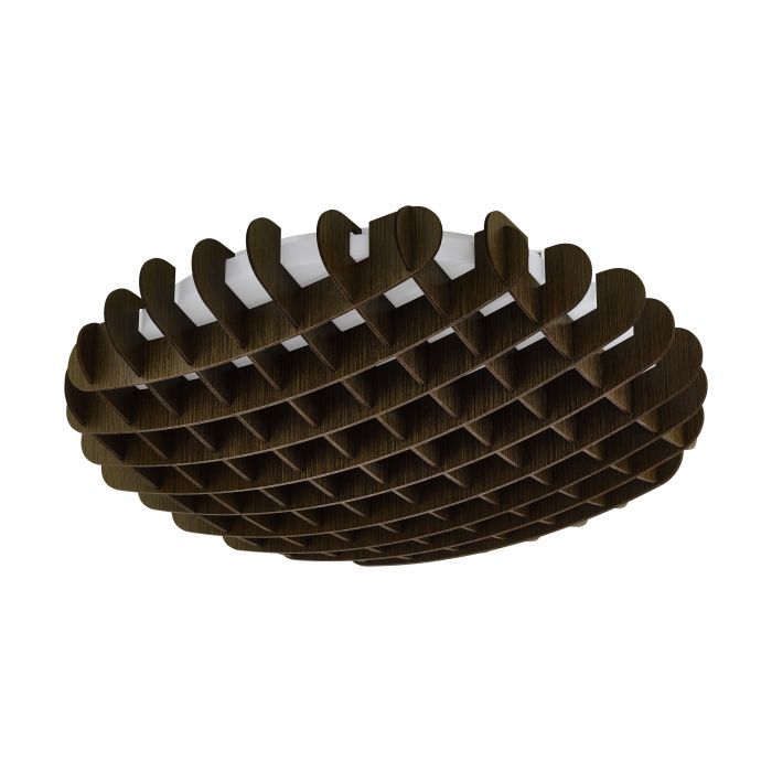 EGLO Valdecabras Plafondlamp - Wit/Bruin - Rond - LED