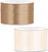 Merkloos Sierlinten/cadeaulinten/satijnen linten - Set 2x stuks - goud en creme wit - 38 mm x 25 meter