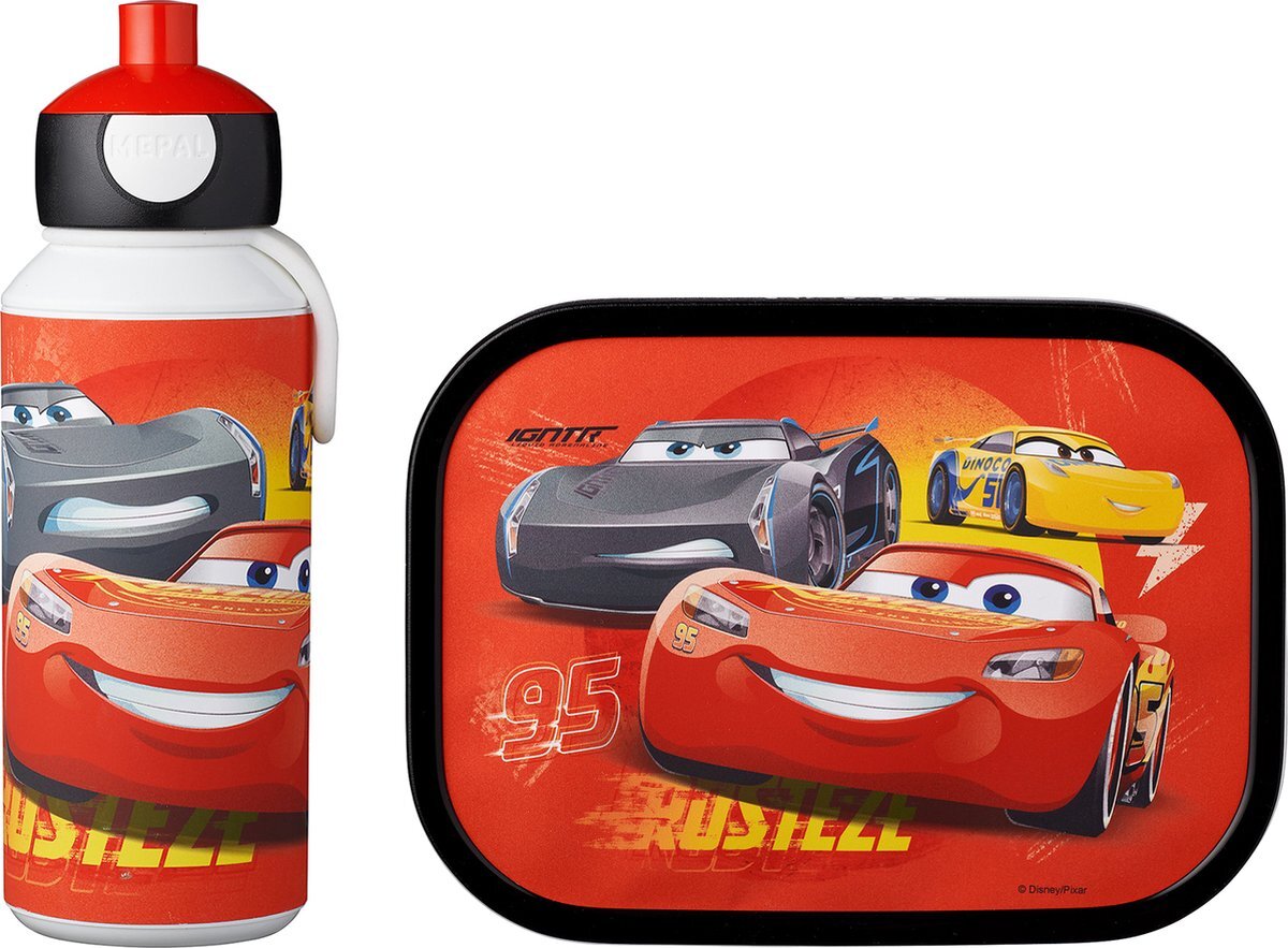 Mepal campus lunchset Cars (lunchbox + pop-up fles)