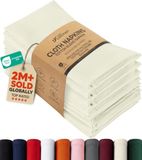 Utopia Kitchen Stoffen Servetten [12 Pak, Ivoor] 46x46 cm Katoen Blend Wasbaar en Herbruikbaar Tafel Diner Servetten voor Hotel, Lunch, Restaurant, Bruiloften, Evenement en Partijen