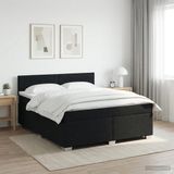vidaXL Boxspringbed met matras, zwart, 140 x 190 cm, stof