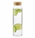 Alpina Glazen waterfles / drinkfles / sportfles - helder transparant - met Bamboe dop - 1000 ml