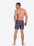 HOM Boxer-Badehose Beach Boxer Trapani donkerblauw Gebloemd Polyester L