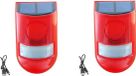 Merkloos Zonne Alarm Sirene - Bewegingsmelder Waarschuwing - Buitenbeveiliging Huis - 110dB Geluid & Licht - 2 Stuks - Rood