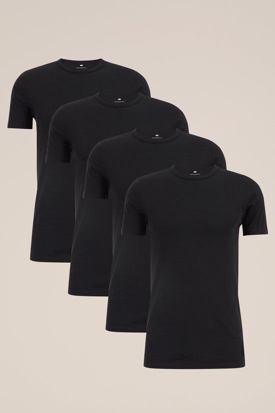 WE Fashion Heren Regular fit T-shirt, 4 pack