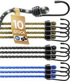 HELDENWERK Set van 10 Expander TÜV/GS Getest met Hakjes Elastisch in 30, 45, 75 en 100 cm