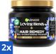 Garnier Loving Blends Magnetic Charcoal Haarmasker voor droge haarlengtes - 2 x 340 ml