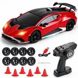 Lamborghini voiture RC drift - 1:24 - Rouge - Télécommande