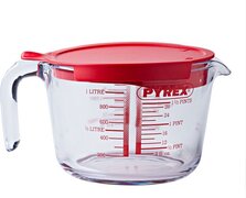 Pyrex maatbeker - met deksel - 1 liter