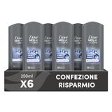 Dove Men + Care Cool Fresh Body + Face Wash - 6 x 250 ml