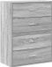 vidaXL Commode met 4 lades, 2 stuks, grijs Sonoma, 60x31x40 cm