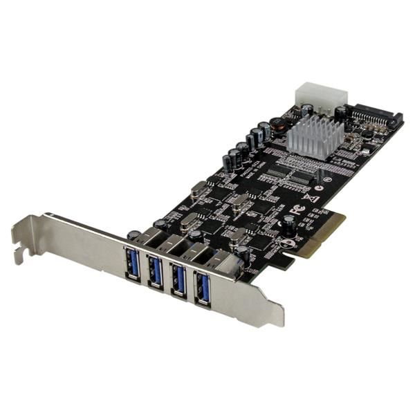 StarTech.com 4-poorts PCI Express (PCIe) SuperSpeed USB 3.0 kaartadapter met 4 speciale 5 Gbps kanalen UASP SATA/LP4-voeding