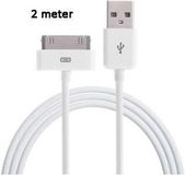 Merkloos 30-pins naar USB Kabel Geschikt voor Apple iPhone 4 / 4s & iPad 4 / 3 / 2 - 2M Wit