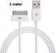 Merkloos 30-pins naar USB Kabel Geschikt voor Apple iPhone 4 / 4s & iPad 4 / 3 / 2 - 2M Wit