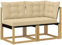 vidaXL Outdoor Midden- en Hoekbank Wit