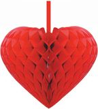 Merkloos / Sans marque Rood decoratie hartje figuur - 3x - D15 cm - valentijn decoratie / versiering - Love - papier