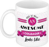 Bellatio Decorations Koffiemok Roze Keramiek 300 ml