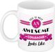 Bellatio Decorations Koffiemok Roze Keramiek 300 ml