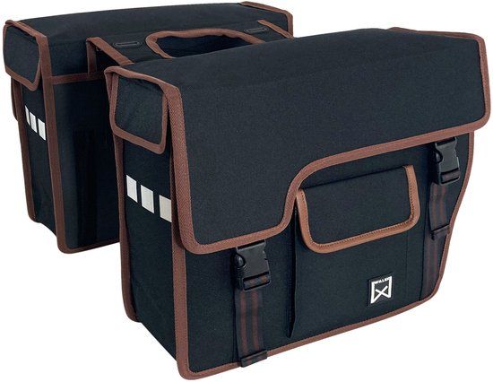 Willex Dubbele Shopper Afgeschuind Zwart - 33L - Achter - Stadsfiets