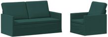 vidaXL Canapé 2 places Tissu Vert foncé