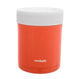 Thermische babyschaal van roestvrij staal, 1 liter, met 2 containers, voor levensmiddelen en dranken, houdt een lange temperatuur, 6 maanden +, oranje