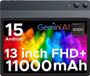 DOOGEE Tab E3 Pro - Tablet - Android 15 - 32GB RAM + 256GB ROM - 13 inch - 90Hz - 4G LTE - Octa-Core Helio G100 - 11000mAh - Grijs