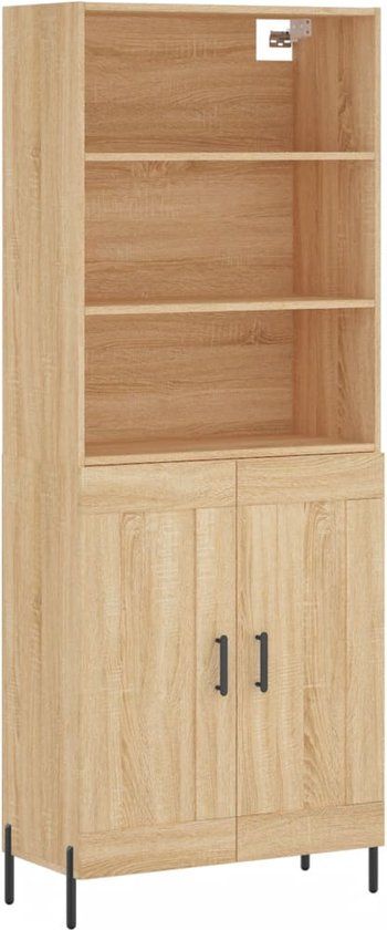 vidaXL Hoge kast 69,5x34x180 cm bewerkt hout sonoma eikenkleurig