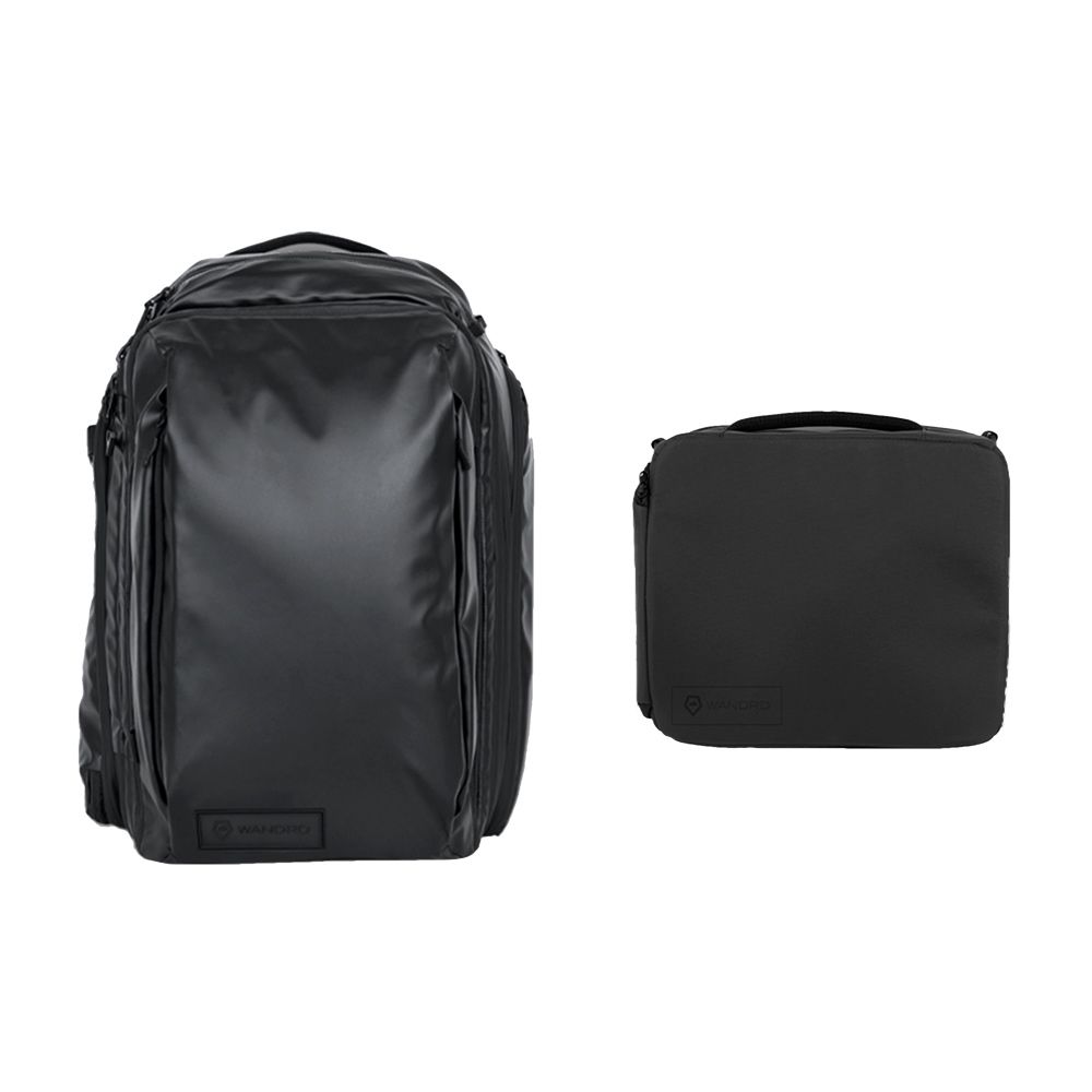 WANDRD Transit 35L Travel Backpack - Black - Essential Bundle