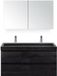 BES LED Maxx XL Badmeubelset 120 cm - Black Oak - Wastafel Lucca Enkel 2 Kraangaten met Spiegelkast