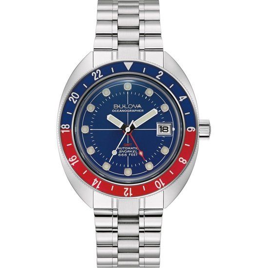 Bulova Oceanographer 96B405 Herenhorloge - Zilverkleurig - 41 mm - Automatisch