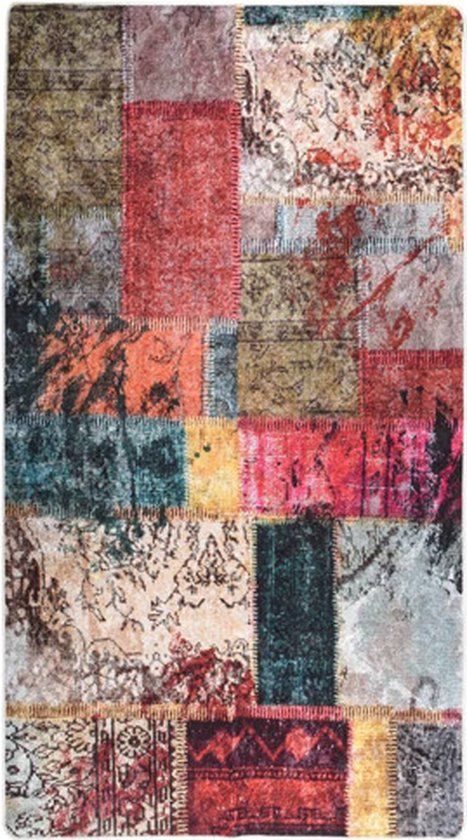 vidaXL Vloerkleed wasbaar patchwork 190x300 cm meerkleurig