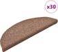vidaXL - Zelfklevende trapmatten - 30 st - 56 x 17 x 3 cm - Bruin - Halfrond