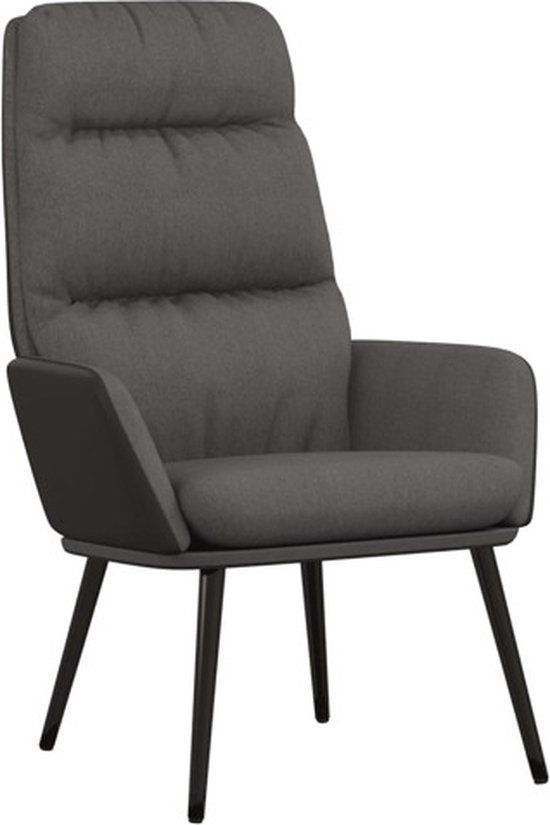 vidaXL Relaxstoel stof donkergrijs
