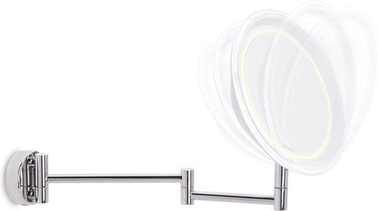 Lanaform Wall Mirror X10 - Grey - Wall-Mounted Mirror with 10x Magnification - 23.5cm Diameter