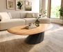 Parabi Table basse Edge Oval 140x75 cm chêne naturel bord arrondi Parabi métal noir