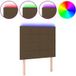Tête de lit LED marron foncé 80x5x118/128 cm tissu
