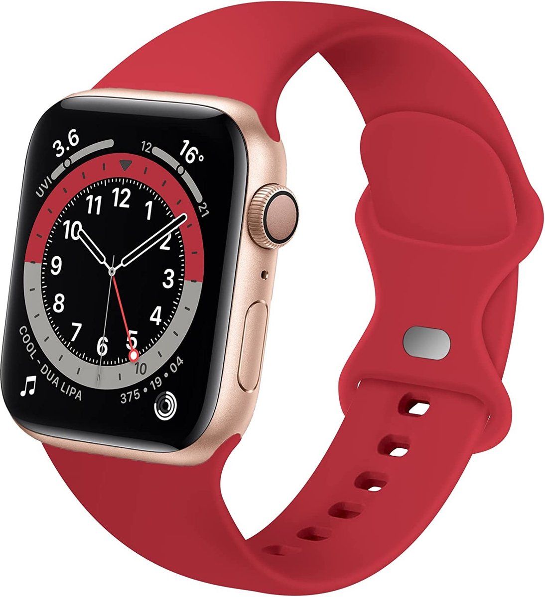 Strap-it siliconen bandje rood 42/44/45/49mm voor Apple Watch
