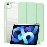 HUEZOE Beschermhoes compatibel met iPad Air 5 2022/iPad Air 4 2020 en iPad Pro 11 2021/2020/2018, Smart Cover met harde schaal van acryl met penhouder, Auto Sleep/Wake-functie, Matcha-groen