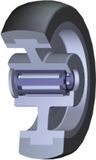 BS Rollen Zwenkwiel met opschroefbare plaat thermoplastisch rubber