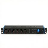 Infitronic INSV1023 – 19 inch PDU 1HE 6-voudige stekkerdoos stroomverdeler met overspanningsbeveiliging + stroomindicator
