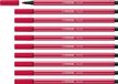 STABILO Pen 68 Premium Viltstift Donkerrood Doos 10 stuks