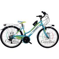 Canellini Meisjesfiets MTB LINCY 26 18V - Lichtblauw/Groen