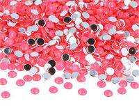 Decoratieve edelstenen, acryl, cirkel, neonroze, 6 mm, ca. 5000 stuks.