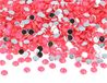 Decoratieve edelstenen, acryl, cirkel, neonroze, 6 mm, ca. 5000 stuks.