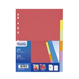 Favorit 100204883 universele perforatieverdeler voor ringmappen met 6 vakken, gekleurd bedrukt, DIN A4, 225 g/m² karton